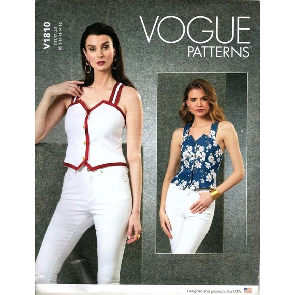 Vogue V1810 Misses and Petite 8 to 16 Casual Vest Tops Uncut Sewing Pattern - Picture 1 of 2